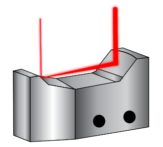 그림 9: 투과형 빔 익스팬더와 달리 Canopus Reflective Beam Expander의 곡면 미러는 입사하는 레이저 빔을 확장시킴. 빔 익스팬더 측면에 있는 홀은 통합 장착 기능을 제공함