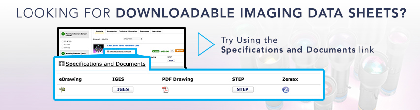 Downloadable Imaging Data Sheets are Available